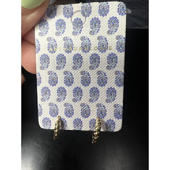 Anthropologie Women's Twisted Gold Earrings - Picture 5 of 5